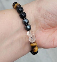 Ultimate Protection Natural Crystal Healing Bracelet - Certified 8 mm Beads for Negative Energy Protection and Good Luck, Unisex Beaded Meditation Accessory