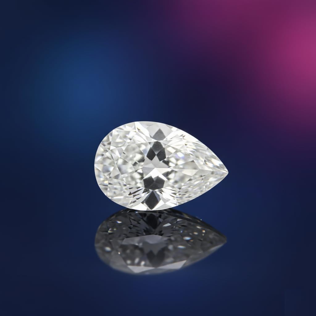 GRA Certified Lab Grown D Colorless VVS1 Clarity Excellent Cut Moissanite Diamond Simulant – Pear Cut Loose Gem 2.405 Carat (8x10 mm) with Certificate & Warranty Included | Custom Engagement Ring Accessory & Fine Jewellery - IGL Jewels