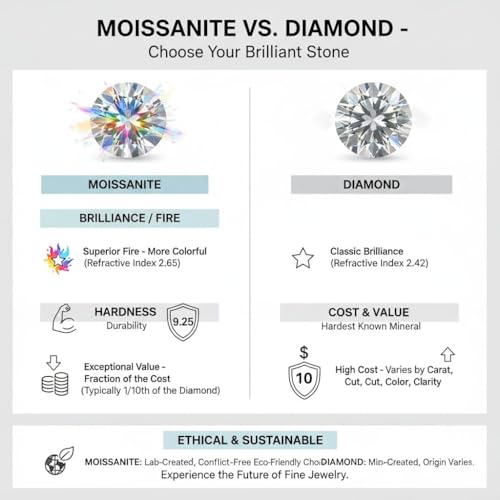 GRA Certified Round Moissanite, D Colorless VVS1 Clarity, Loose Stone for Jewelry Making & Engagement Rings 8 mm 1.78 Carats - IGL Jewels