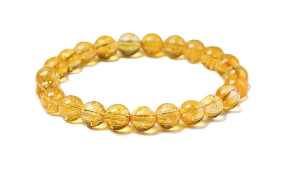 Divine Crystal Treasures Natural Citrine Pure Certified Unisex Band Bracelet Super AAA Quality for Healing Meditation Success and Abundance - IGL Jewels