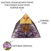 Divinity Crystals Natural Healing Orgone Pyramid Home Decor Vastu for Home Study Table Office Desk Reiki Feng Shui Symbol Crystal Showpieces for Home Decor Education Gifts