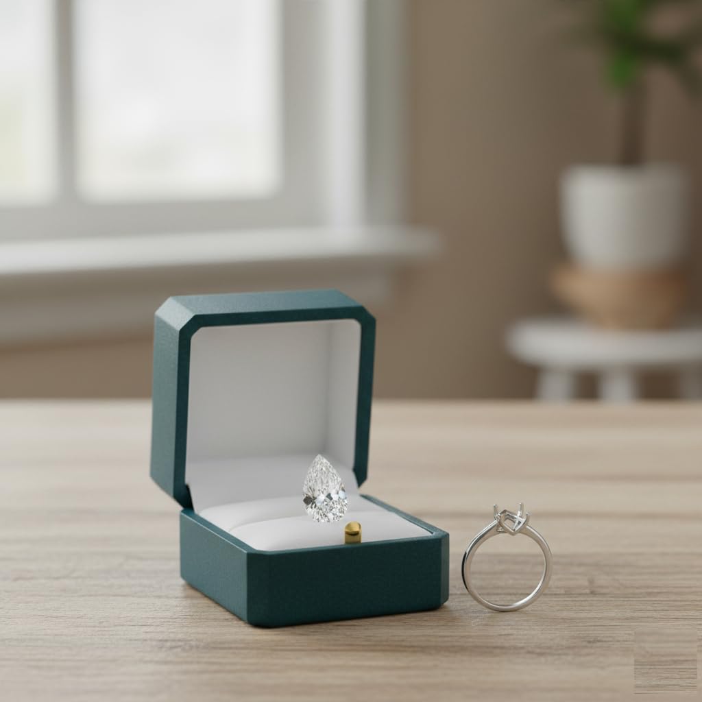 GRA Certified Lab Grown D Colorless VVS1 Clarity Excellent Cut Moissanite Diamond Simulant – Pear Cut Loose Gem 2.405 Carat (8x10 mm) with Certificate & Warranty Included | Custom Engagement Ring Accessory & Fine Jewellery - IGL Jewels