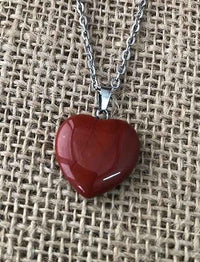 Natural Red Jasper Pendant - Original Heart Crystals for Power, Strength, Courage, Protection, and Stamina