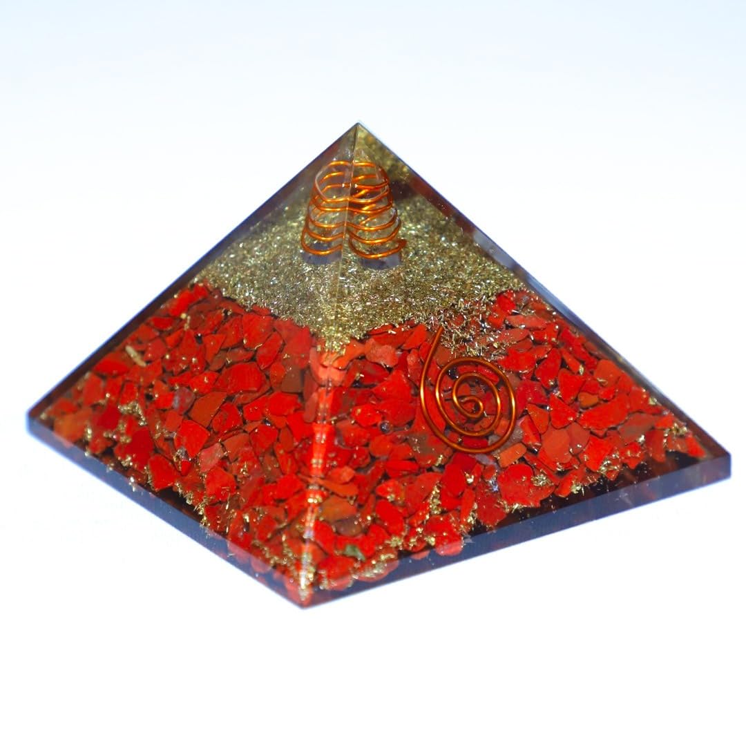 Divinity Crystals Natural Healing Orgone Pyramid Home Decor Vastu for Home Study Table Office Desk Reiki Feng Shui Symbol Crystal Showpieces for Home Decor Education Gifts