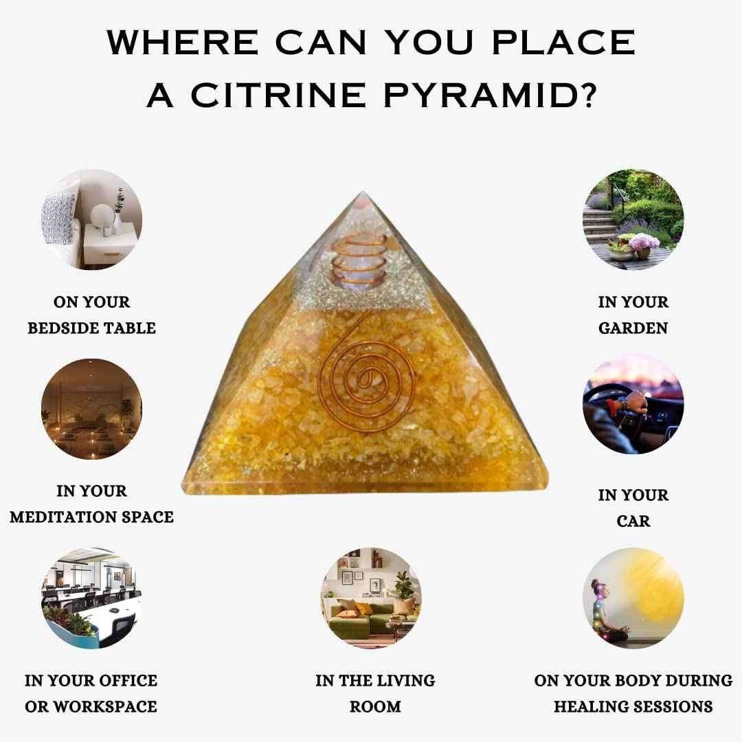 Divinity Crystals Natural Healing Orgone Pyramid Home Decor Vastu for Home Study Table Office Desk Reiki Feng Shui Symbol Crystal Showpieces for Home Decor Education Gifts