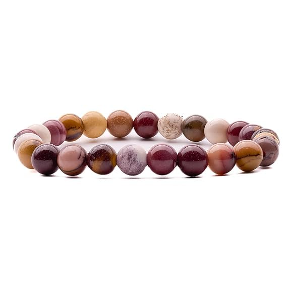 Natural Certified 8MM Healing Crystal Gem Stone Crystal Bracelet for Men and Women (Mookaite Bracelet) - IGL Jewels