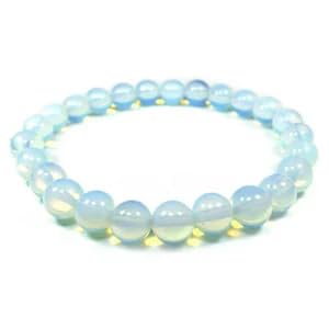 Divinity Crystals Opalite Gemstone Bracelet - 8mm Semi Precious Beads for Reiki Healing, Crystal Healing, and Chakra Balance Default Title