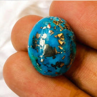 Real Original Firoza Turquoise Gemstone for Men and Women – Oval Shaped for Ring and Pendant Premium Turquoise Jewellery - The Stone of Compassion and Success 11.32 Carat - IGL Jewels