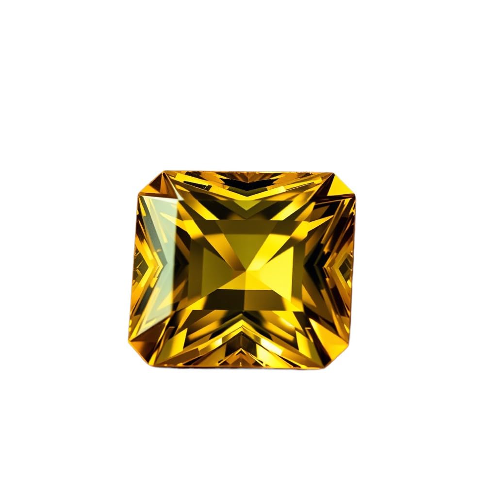 Sunela Stone Original Certified 7.4 Carat/Ratti Square Shape Original Certified Natural Citrine Gemstone (Rhio Grande Topaz) AAA Quality for Ring Jewellery For Men and Women - IGL Jewels