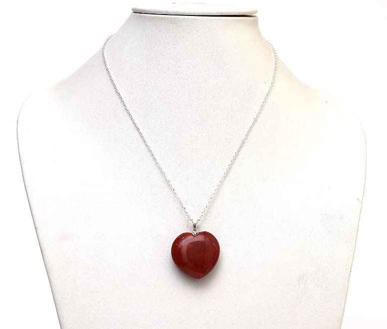Natural Red Jasper Pendant - Original Heart Crystals for Power, Strength, Courage, Protection, and Stamina
