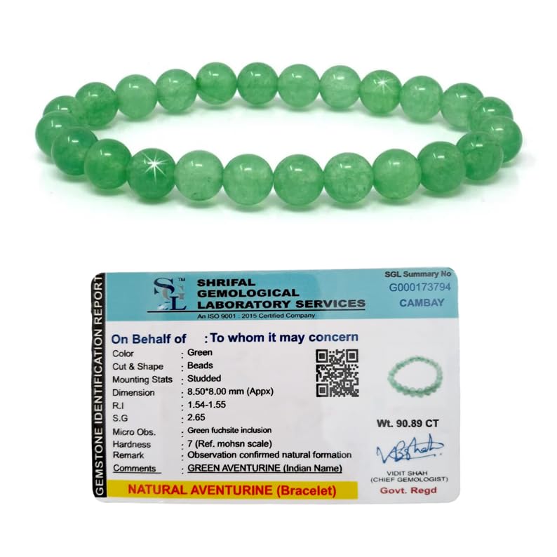 Divinity Crystals Green Aventurine Bracelet - Natural 8mm Semi Precious Gemstone for Reiki Healing and Chakra Balance Default Title