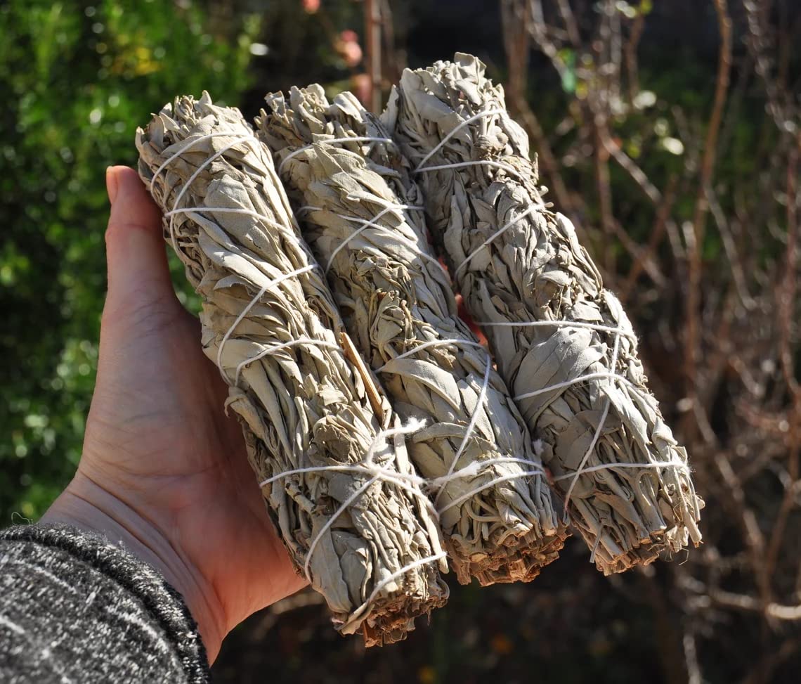 Premium California White Sage Smudge Stick 6 Inch for Home Cleansing, Meditation, and Ancient Rituals