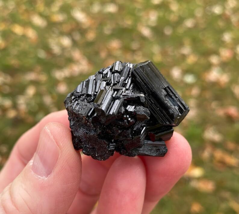 Natural Pure Black Tourmaline Certified Clusters for Grounding and Protection | Healing and Meditation - Cleansing off Negative Energy