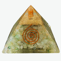 Divinity Crystals Natural Healing Orgone Pyramid Home Decor Vastu for Home Study Table Office Desk Reiki Feng Shui Symbol Crystal Showpieces for Home Decor Education Gifts Raw Green Aventurine