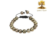 Golden Pyrite Natural Pyrite Bracelet AAA Grade 10mm Unisex Thread Design Real Crystal Bracelet for Wealth, Confidence, and Protection - IGL Jewels