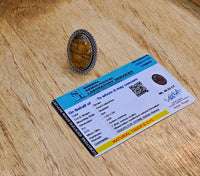 Divinity Certified Tiger Eye Crystal Ring for Abundance, Prosperity, Self Love, Wealth, Will Power, and Protection