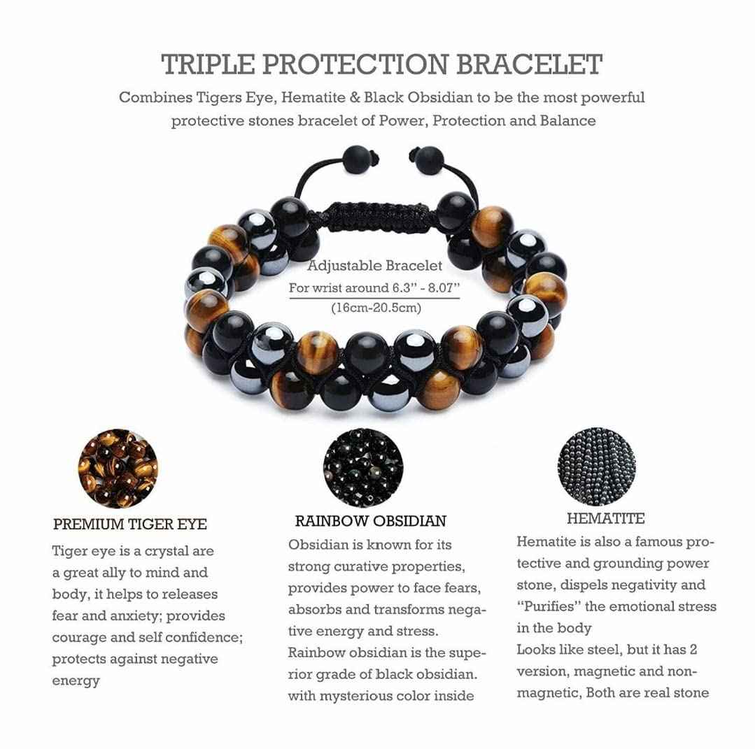 Divinity Crystals 7 Chakra Heart Bracelet - Natural 8 mm Crystal Bracelet for Good Luck, Love, Abundance, Healing, and Meditation for Men and Women