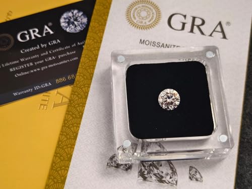GRA Certified Round Moissanite, D Colorless VVS1 Clarity, Loose Stone for Jewelry Making & Engagement Rings 8 mm 1.78 Carats - IGL Jewels