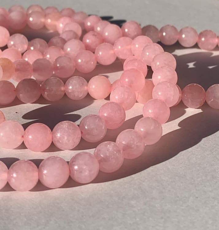 Jaap Mala Collection Rose Quartz for Men and Women - Natural Pure 8 mm Beads for Yoga, Reiki, Meditation & Feng Shui