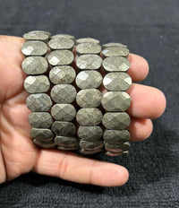 Divinity Crystals Natural Pyrite Crystal Bracelet - Real Pure 10 mm Faceted Bead for Good Luck, Love, Abundance, Healing, and Meditation for Men and Women