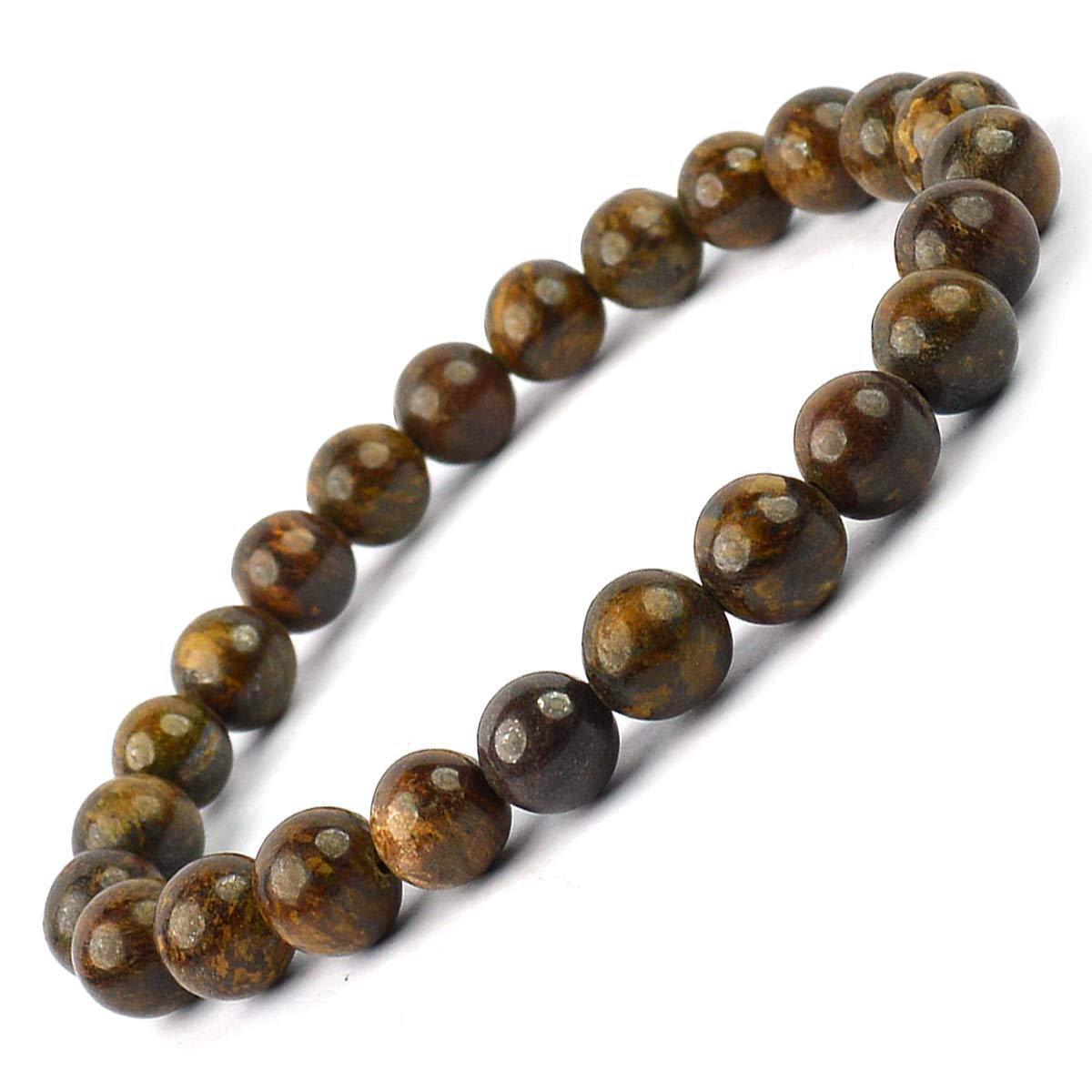Natural Bronzite Crystal Certified healing bracelets. Stretchable - 8MM beads Unisex Bracelet - IGL Jewels