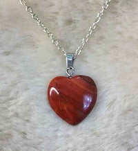 Natural Red Jasper Pendant - Original Heart Crystals for Power, Strength, Courage, Protection, and Stamina