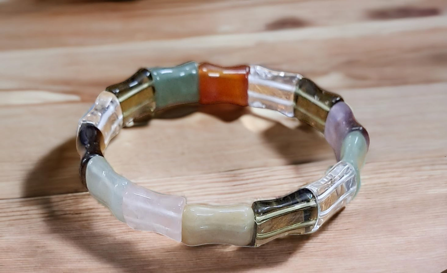 Divinity Crystals 7 Chakra Crystal Bracelet - Natural Real Pure 10 mm Flat Faceted for Men and Women, Promoting Good Luck, Love, Abundance, Healing, and Meditation