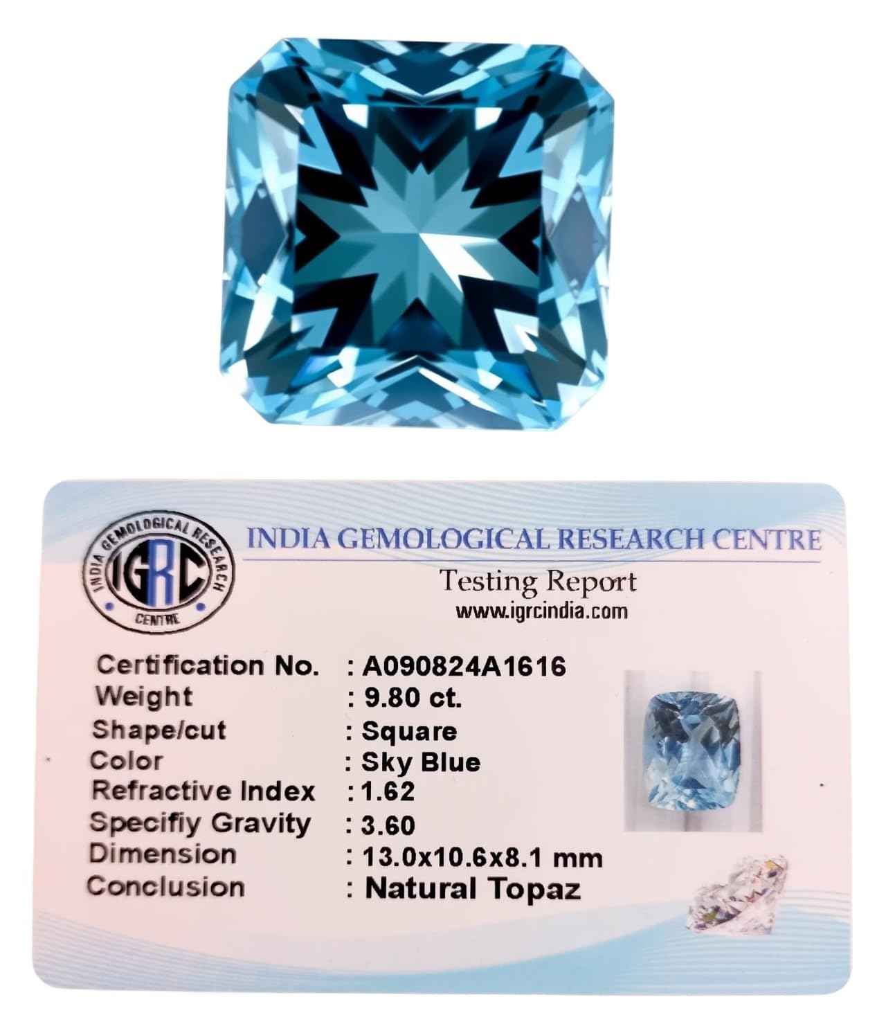 Premium Natural London Blue Topaz Gemstone, 7 to 9 Carats, for Jewellery Making