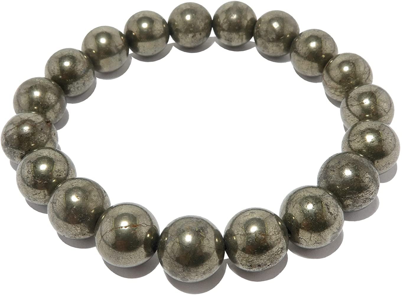 Divinity Crystals Natural Pyrite Bracelet for Reiki Healing and Chakra Balance - 8mm Semi Precious Gemstone Beads Default Title