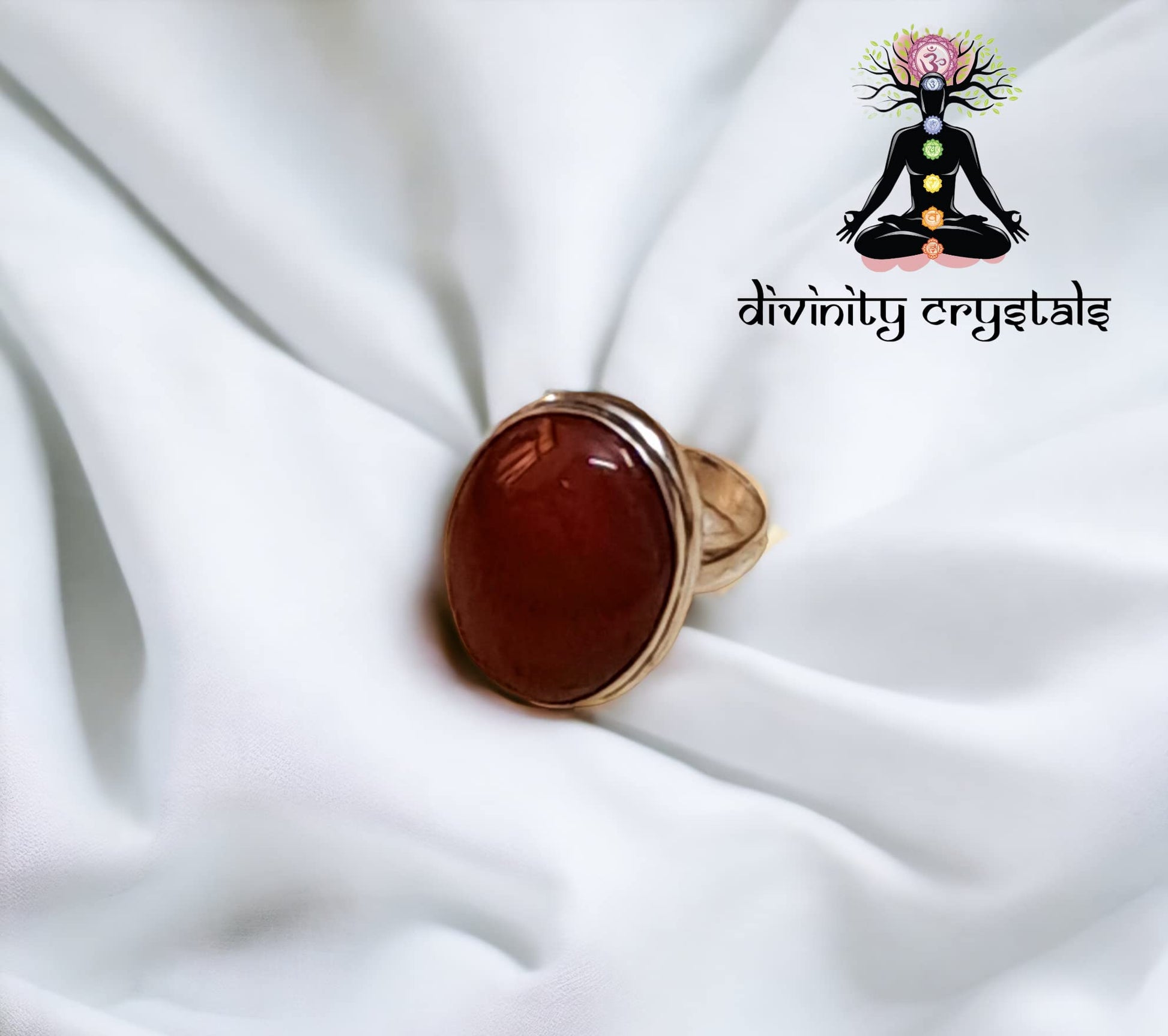 Divinity Red Carnelian Manifestation Ring for Healing, Meditation, Abundance, and Prosperity - Certified Unisex Design