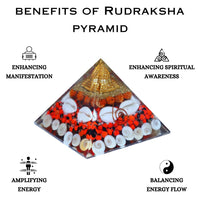 Natural Rudraksha Orgone Pyramid Vastu for Home Study Table Office Desk Reiki Feng Shui Reiki Symbol Crystal Showpieces for Home Decor Education Gifts - IGL Jewels