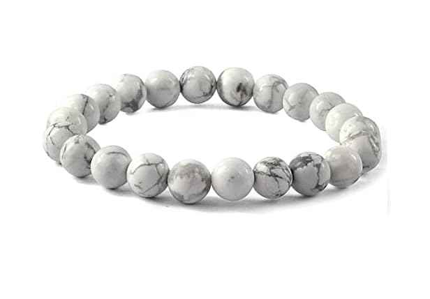 Divinity Crystals Natural Howlite Beads Bracelet - Stretchable Unisex Healing Bracelet for Stress Relief with AAA Quality Gemstones Default Title