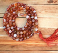 Jaap Mala Collection - Divinity Crystals Certified Natural Pure 8mm Beads for Men and Women Yoga Reiki Meditation Feng Shui Red Sulemani Hakik Mala