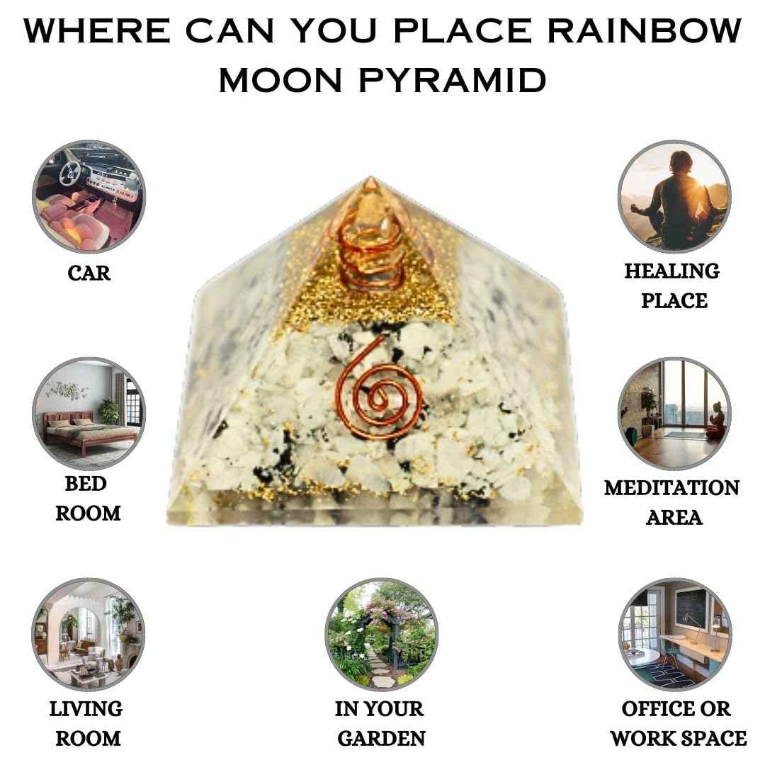 Divinity Crystals Natural Healing Orgone Pyramid Home Decor Vastu for Home Study Table Office Desk Reiki Feng Shui Symbol Crystal Showpieces for Home Decor Education Gifts