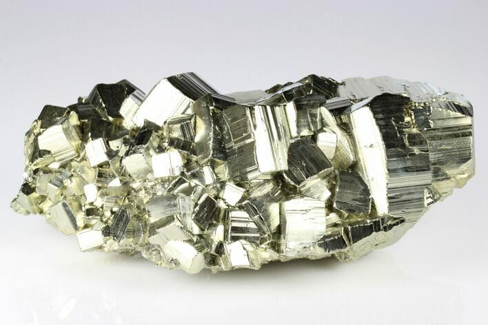 Rare Cubical Peruvian Pyrite Original Cluster Premium Geodes for Willpower Success Wealth Manifestation Stone to Attract Money (30 Grams + to 200 Grams + Approx.)