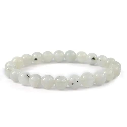 Men and Women Certified Natural Crystal Stone Bracelet 8 mm Gem Stone Bracelet for Reiki Healing & Crystal Healing.(White Moonstone Bracelet) - IGL Jewels