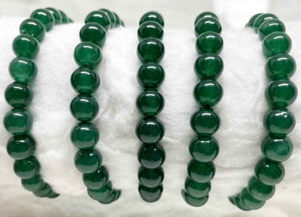 Divinity Crystals Green Jade Healing Bracelet for Men and Women - AAA Grade Original Gemstone Stretchable Wellness Accessory for Yoga, Reiki, and Feng Shui