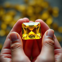 Sunela Stone Original Certified 7.4 Carat/Ratti Square Shape Original Certified Natural Citrine Gemstone (Rhio Grande Topaz) AAA Quality for Ring Jewellery For Men and Women - IGL Jewels