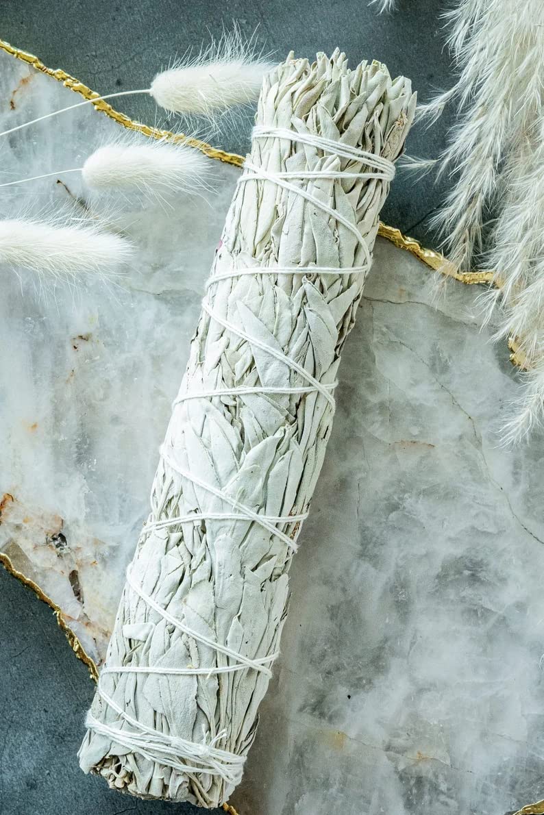 Premium California White Sage Smudge Stick 6 Inch for Home Cleansing, Meditation, and Ancient Rituals