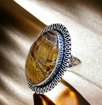Divinity Certified Tiger Eye Crystal Ring for Abundance, Prosperity, Self Love, Wealth, Will Power, and Protection