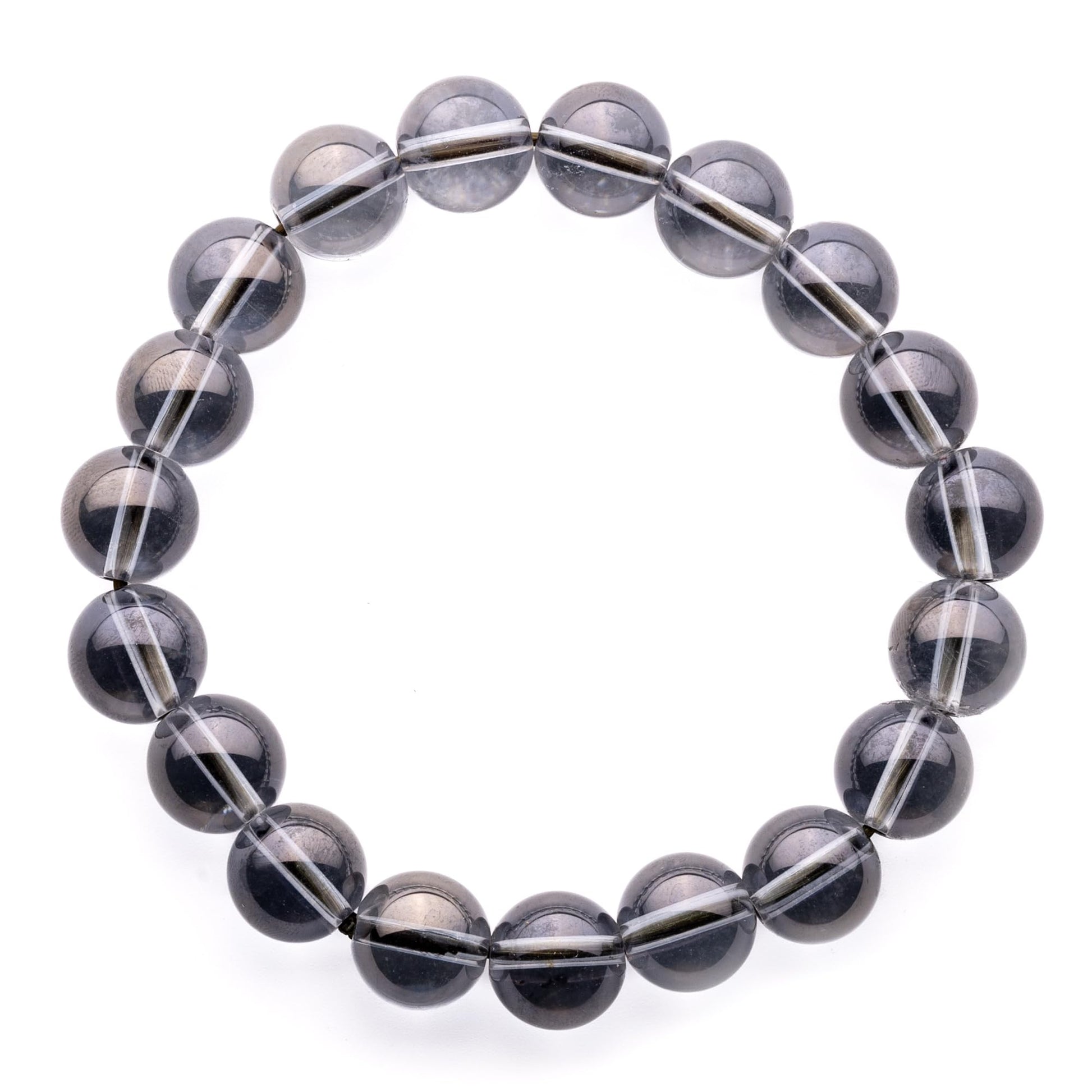 Natural Smoky Aura Quartz Semi Precious Gemstone Bracelet, Crystal Stone 8mm Beads Bracelet - IGL Jewels