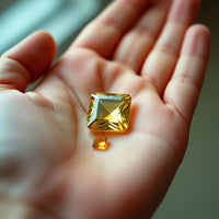 Sunela Stone Original Certified 7.4 Carat/Ratti Square Shape Original Certified Natural Citrine Gemstone (Rhio Grande Topaz) AAA Quality for Ring Jewellery For Men and Women - IGL Jewels