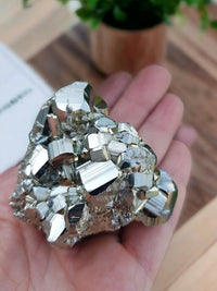Rare Cubical Peruvian Pyrite Original Cluster Premium Geodes for Willpower Success Wealth Manifestation Stone to Attract Money (30 Grams + to 200 Grams + Approx.)