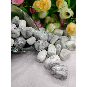 Natural AAA Grade Howlite Tumble Stones for Reiki Healing, Home Decoration, Vastu Correction, Love Relationships, and Financial Abundance