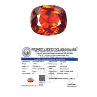 IGL Natural Ceylon Srilankan Hessonite Gemstone Premium Original Certified Gomed/Gomedhak Gem For Rahu, Protection, Peace, & Ring Jewelry For Men & Women (3 to 3.5 Carats)
